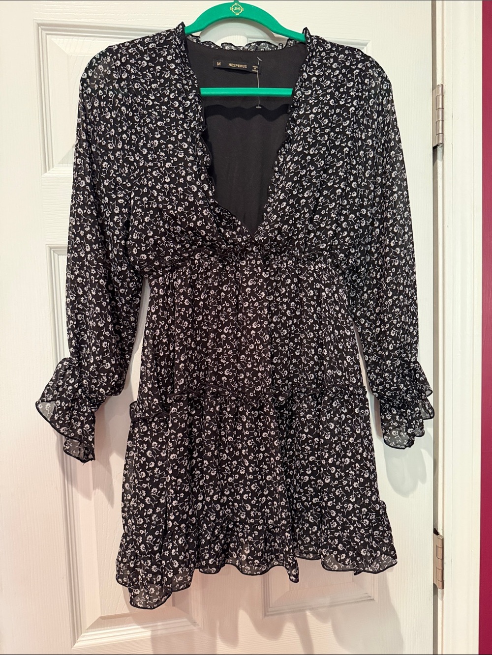 HESPERUS  Black Floral Mini Dress